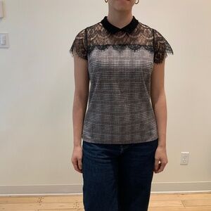 San Francisco women’s blouse, size medium, lace collar and sleeves